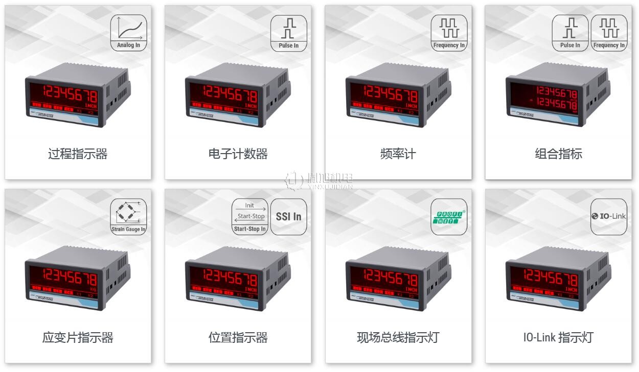 MOTRONA 指示器：motrona 电子和脉冲计数器、过程和位置指示器