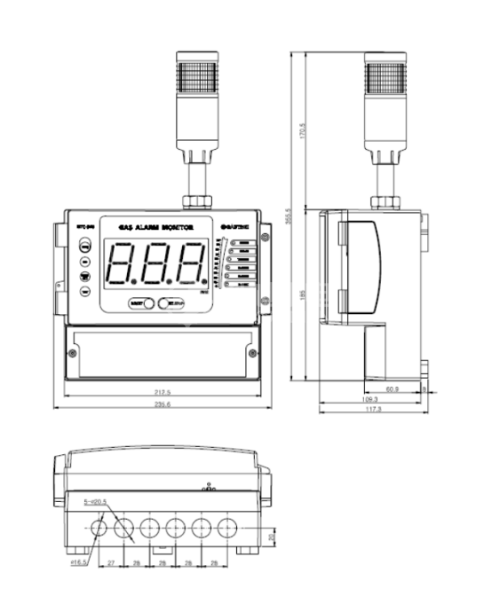 GASTRON GTC-520A - GASTRON气体检测接收器GTC-520A