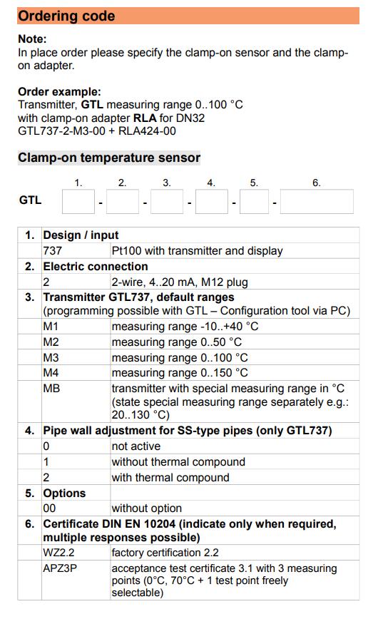 Martens 传感器 GTL737 温度传感器 Martens of the GHM GROUP