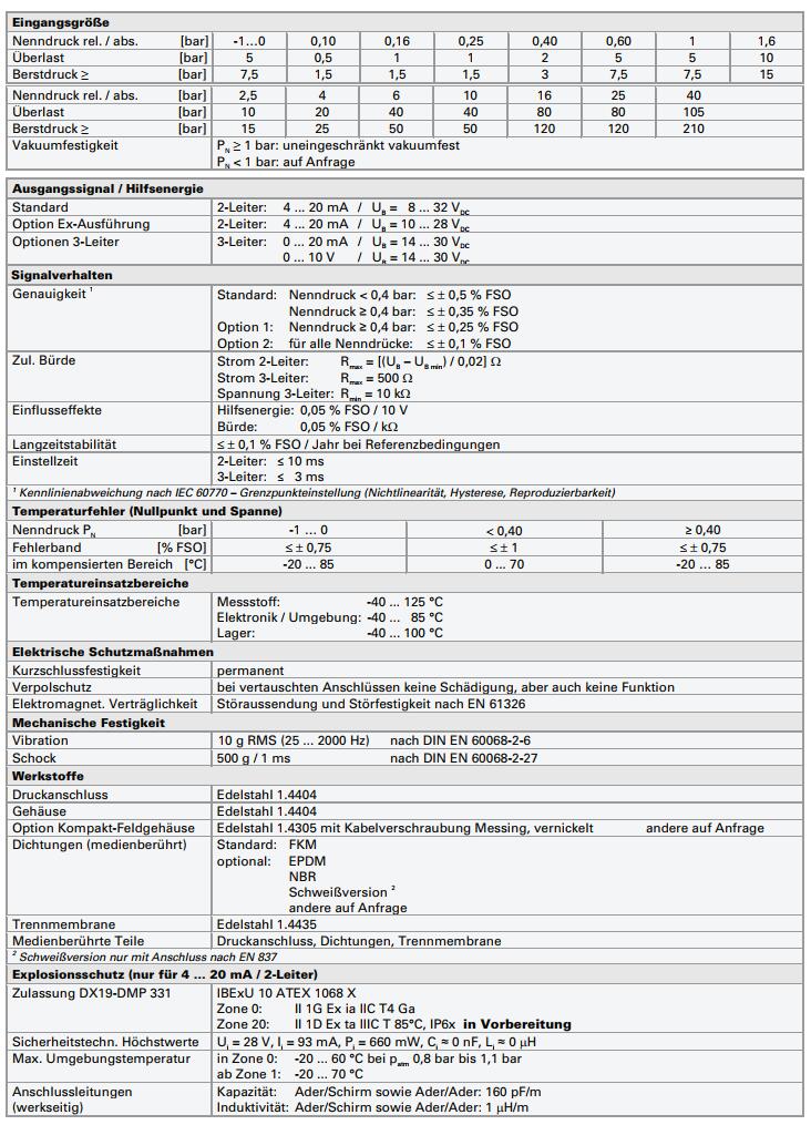 Tematec 压力传感器 压力变送器 DMP331 特马泰克 Tematec GmbH