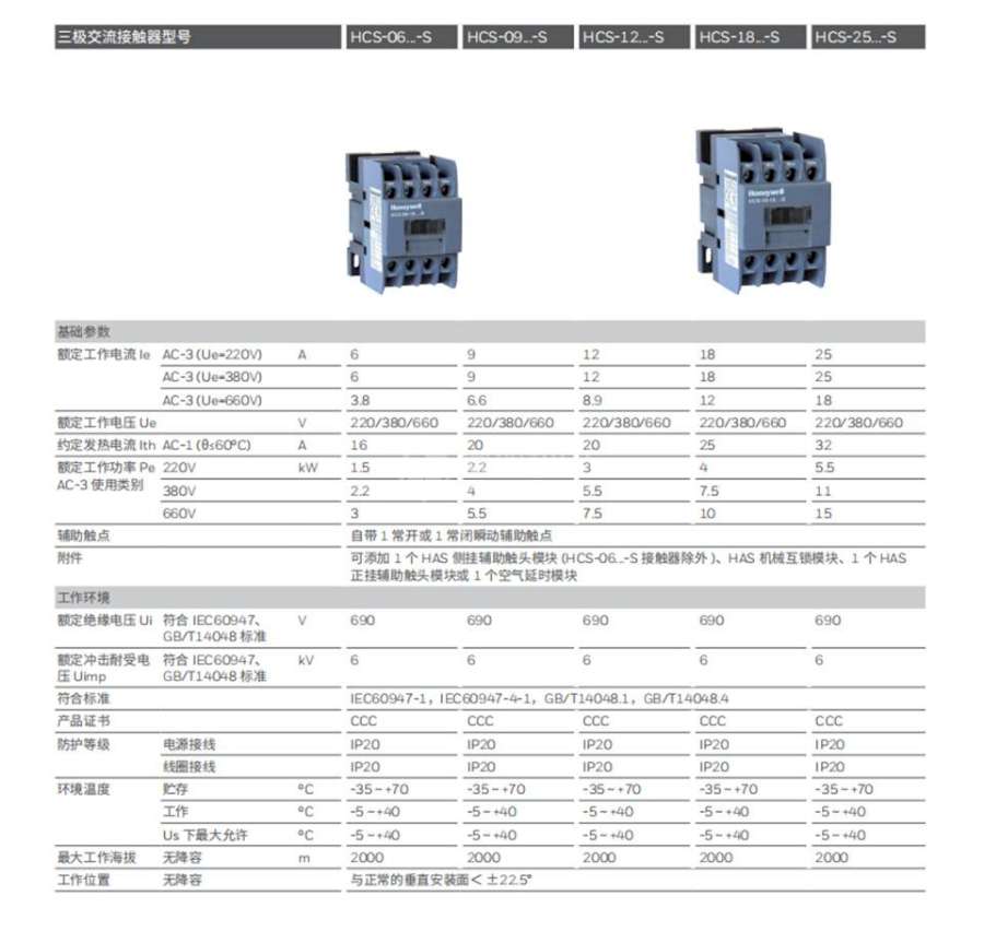 HONEYWELL三极交流接触器HCS-06~95-S (P4-P17) HONEYWELL HCS-06~95-S (P4-P17) HONEYWELL三极交流接触器HCS-06~95-S (P4-P17) HONEYWELL HCS-06~95-S (P4-P17)