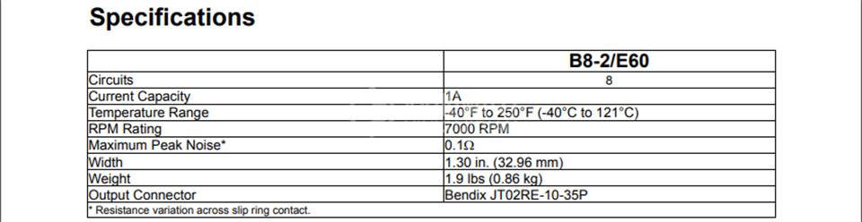 MICHIGAN SCIENTIFIC管状滑环组件B8-2E60 MICHIGAN SCIENTIFIC B8-2 E60