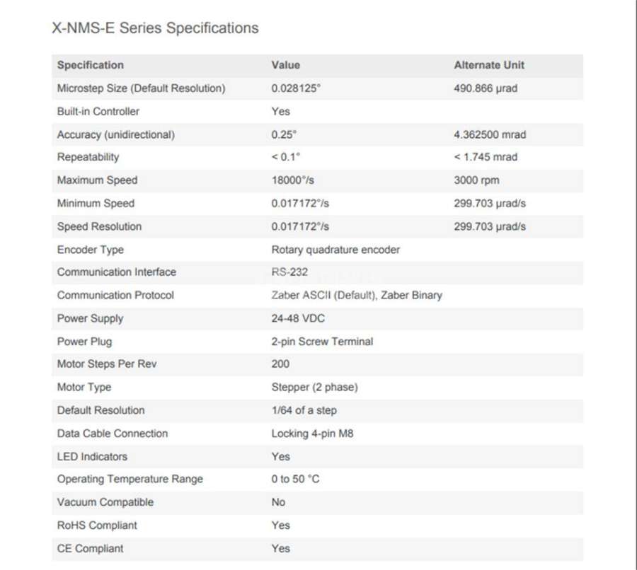 ZABER步进电机X-NMS-E - ZABER X-NMS-E
