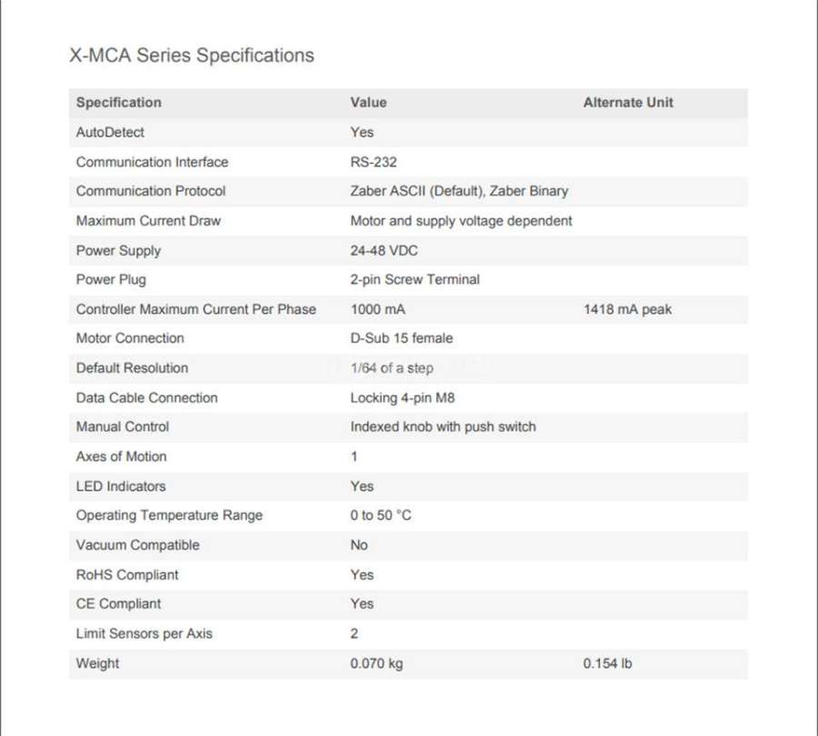ZABER步进电机控制器X-MCA - ZABER X-MCA