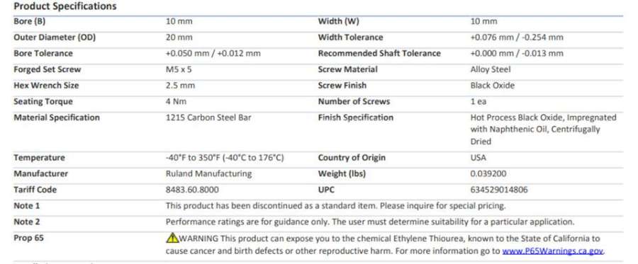 RULAND螺钉轴环MSC-10-F - RULAND MSC-10-F RULAND螺钉轴环MSC-10-F - RULAND MSC-10-F