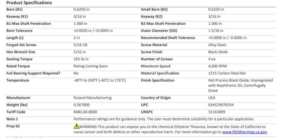 RULAND螺钉刚性联轴器SCC-10-10-F - RULAND SCC-10-10-F