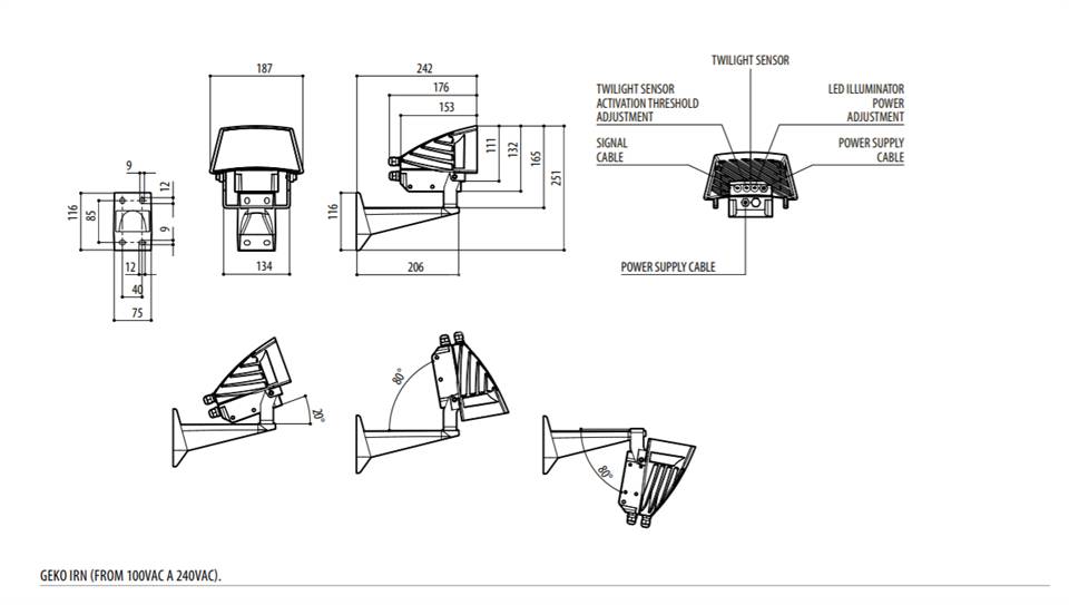 VIDEOTEC GEKO IRN - VIDEOTECLED 照明器GEKO IRN